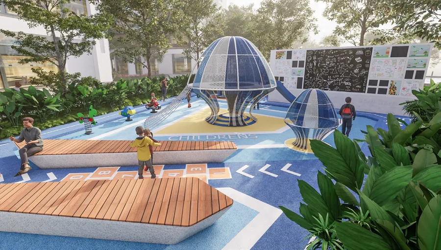 Khu vui chơi trẻ em Capital Square với sàn mềm và mái vòm