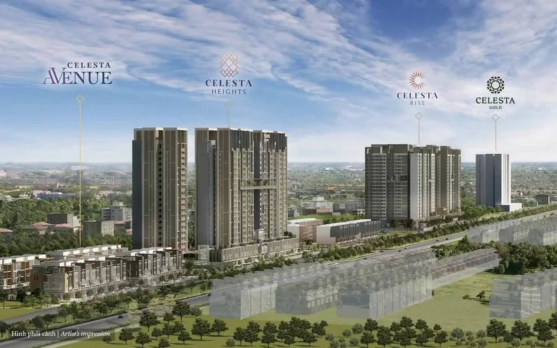 Khu đô thị Celesta trên trục Nguyễn Hữu Thọ: các phân khu Celesta Avenue, Celesta Heights, Celesta Rise và Celesta Gold