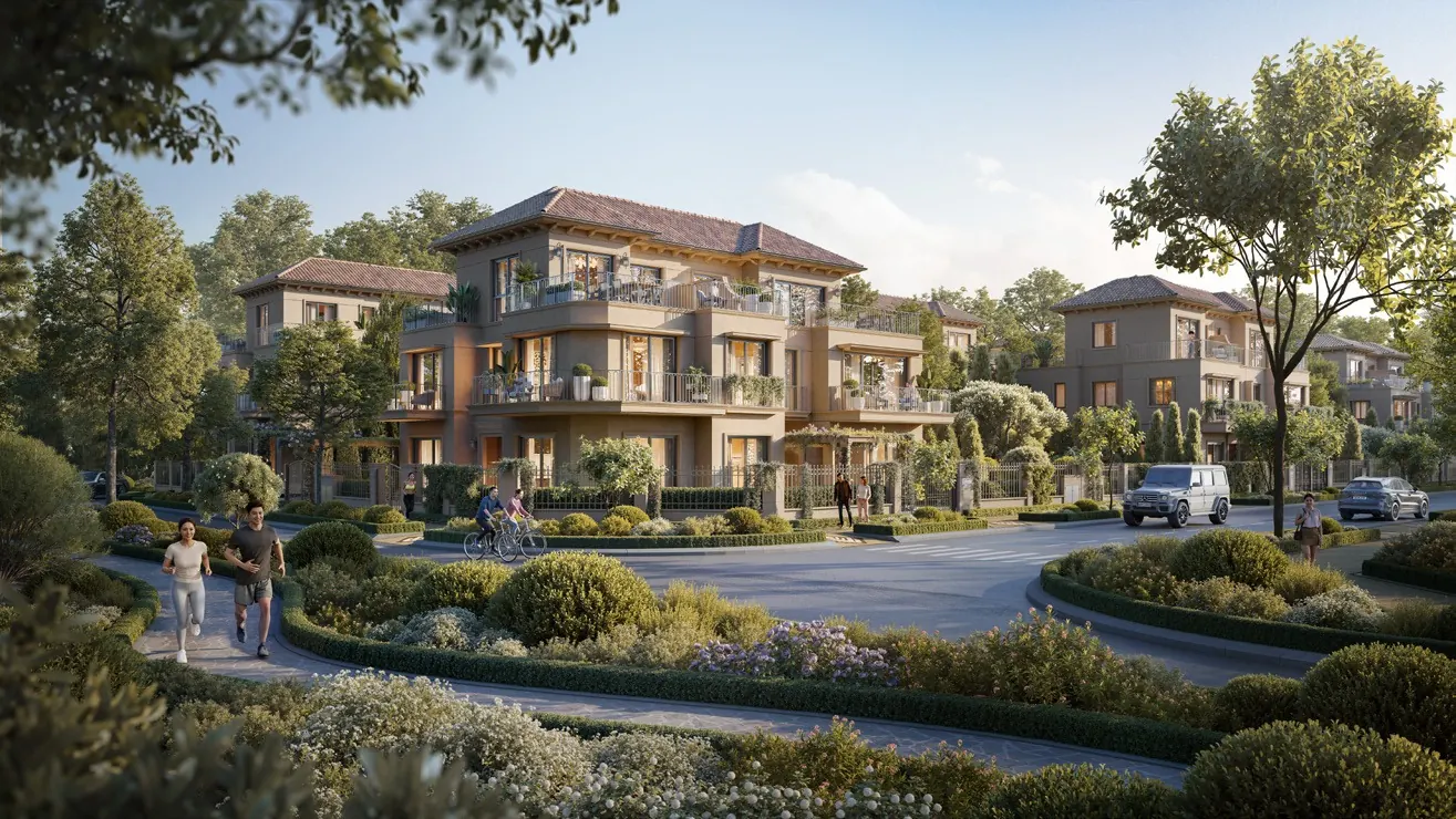 Phối cảnh Garden Villa SD1 Elyse Island với kiến trúc Nam Âu