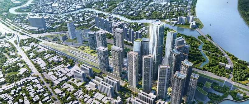 Phối cảnh tổng thể ý tưởng quy hoạch Khu đô thị phức hợp Ga Thủ Thiêm