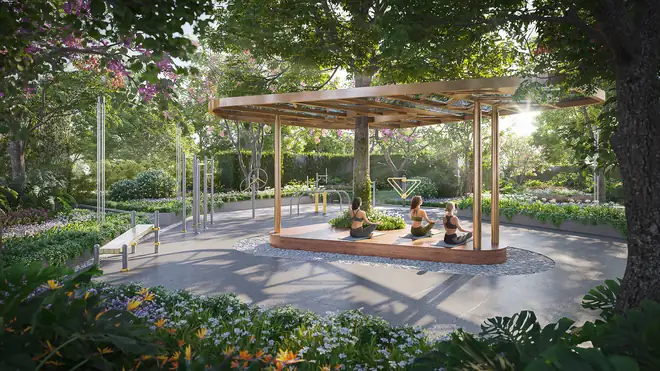 Vườn sức khỏe Gem Park: chòi thiền và yoga ngoài trời giữa cây xanh