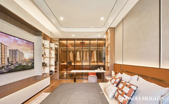 Ảnh thực tế phòng ngủ chính căn hộ mẫu 3 phòng ngủ Gladia Heights