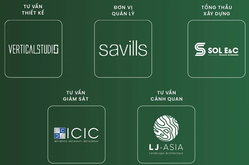 Đối tác Green Skyline: Vertical Studio, Savills, SOL E&C, ICIC và LJ-Asia – thiết kế, vận hành, thi công, giám sát, cảnh quan