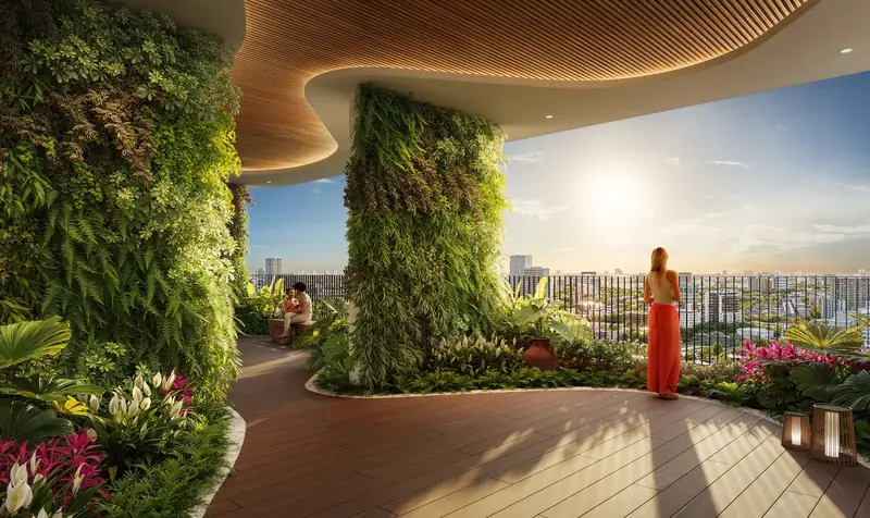Sky garden tầng 20 Green Skyline: lối dạo giữa tường cây xanh, ngắm toàn cảnh thành phố