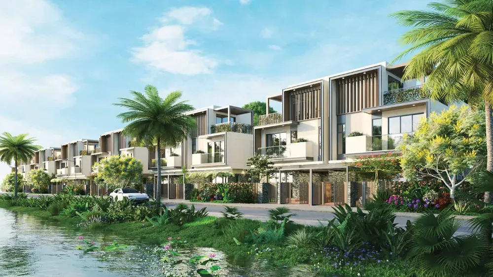 Phối cảnh 3D Biệt thự ven kênh CV2 LA Home – 10×15 m, đất 150 m², sàn 187,5 m², 3 tầng
