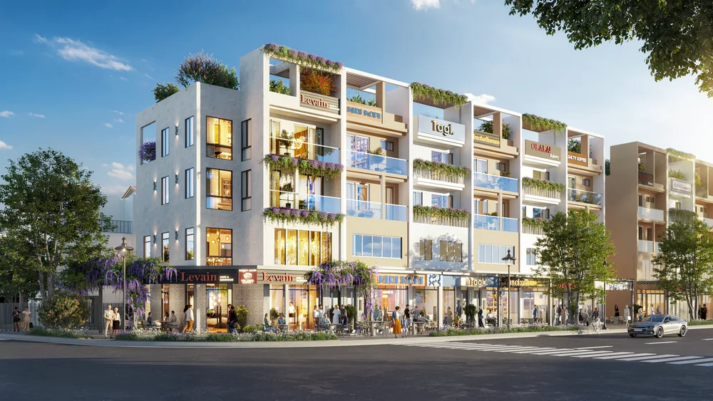Phối cảnh 3D Nhà phố thương mại SH2 LA Home – 6×17 m, đất 102 m², sàn 233,9 m², 4 tầng