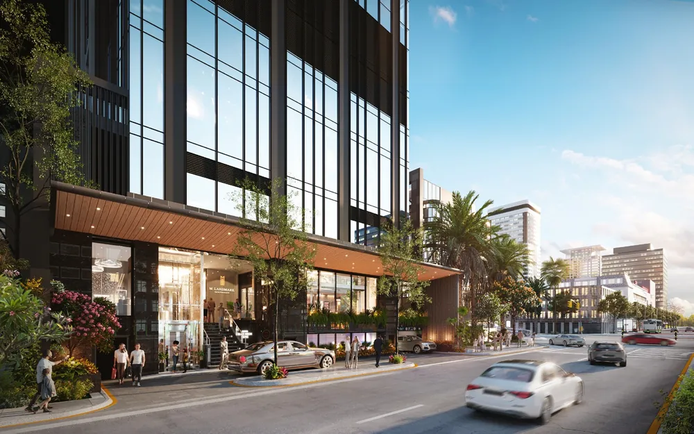 Khối đế tòa M Landmark trên đường Bạch Đằng, nơi có khách sạn 5 sao Courtyard by Marriott