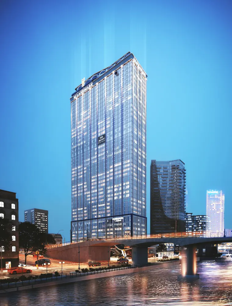Phối cảnh tòa M Landmark 45 tầng bên chân cầu sông Hàn, trung tâm Đà Nẵng