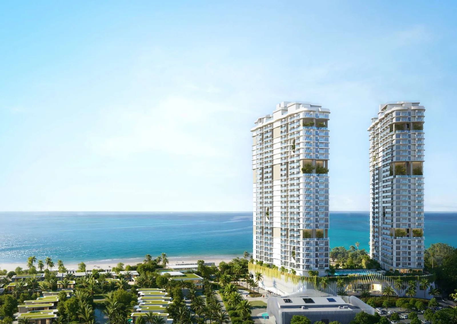 Phối cảnh hai tòa tháp căn hộ Maia Resort Ho Tram mặt tiền biển Hồ Tràm, TP.HCM (ảnh minh họa)