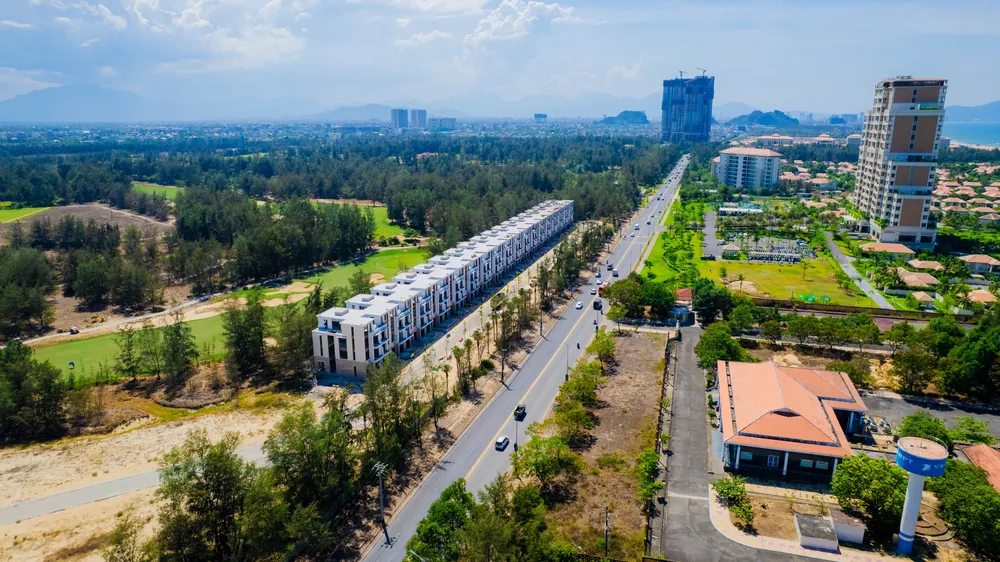 Toàn cảnh phân khu Newtown Avenue dọc đường Trường Sa (ảnh thực tế)