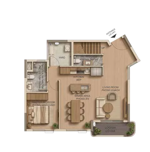 Layout duplex D1.1b Norton Park – tầng 1