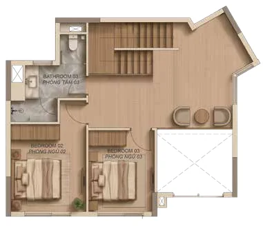 Layout duplex D1.1b Norton Park – tầng 2
