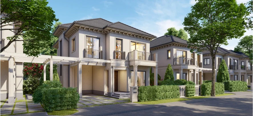 Mẫu Garden Grand Villa VB1.1 Park Village: đất ~300 m², sàn ~268 m², 4 phòng ngủ, 2 tầng tân cổ điển