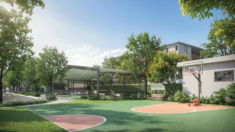 Công viên thể thao với sân bóng rổ và sân pickleball trong Salacia Villas (ảnh minh họa)