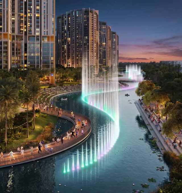 Kênh đào nhạc nước The Global Fountain trong khu đô thị The Global City (ảnh minh họa)