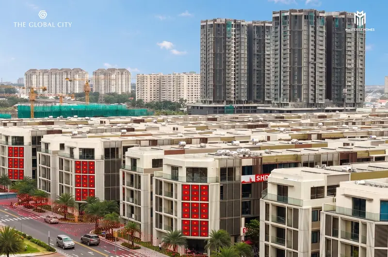 Các dãy nhà phố SOHO nhìn từ trên cao (ảnh thực tế)