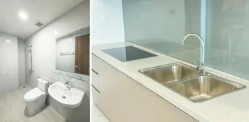 Thiết bị vệ sinh, chậu rửa và bếp từ Häfele bàn giao căn 2PN The Aspira