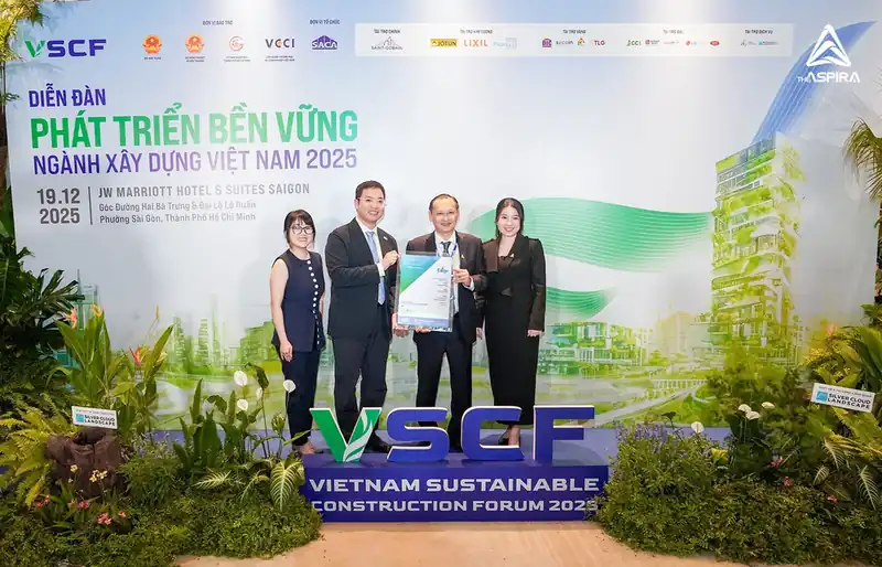 The Aspira nhận chứng chỉ công trình xanh EDGE tại Diễn đàn VSCF ngày 19/12/2025