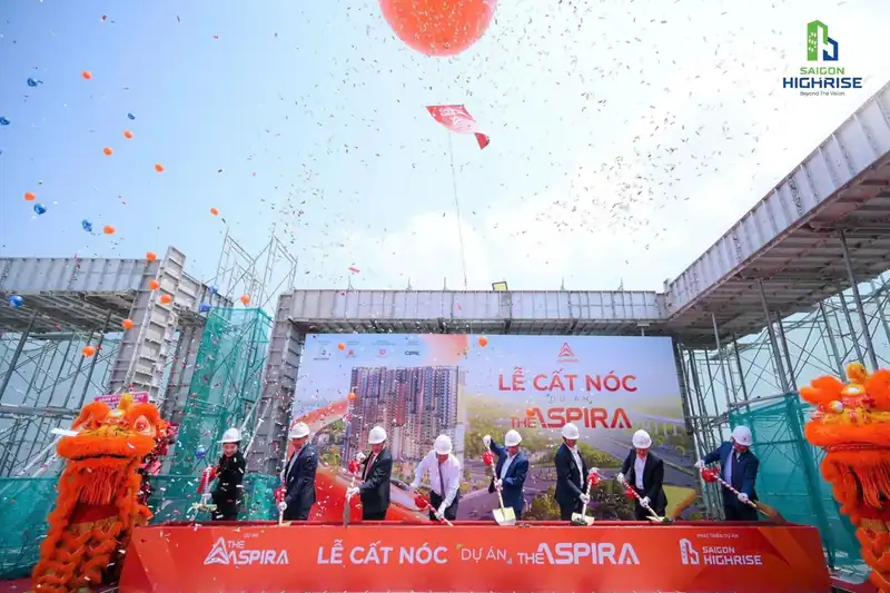 Lễ cất nóc The Aspira ngày 10/4/2026 tại công trường, sớm 30 ngày so với kế hoạch