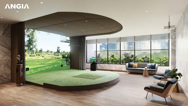 Phòng tập golf giả lập trong khu tiện ích tầng 3 The Gió Riverside (phối cảnh minh họa)