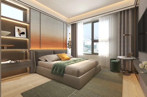 Phối cảnh nội thất tham khảo phòng ngủ căn hộ mẫu B5a
