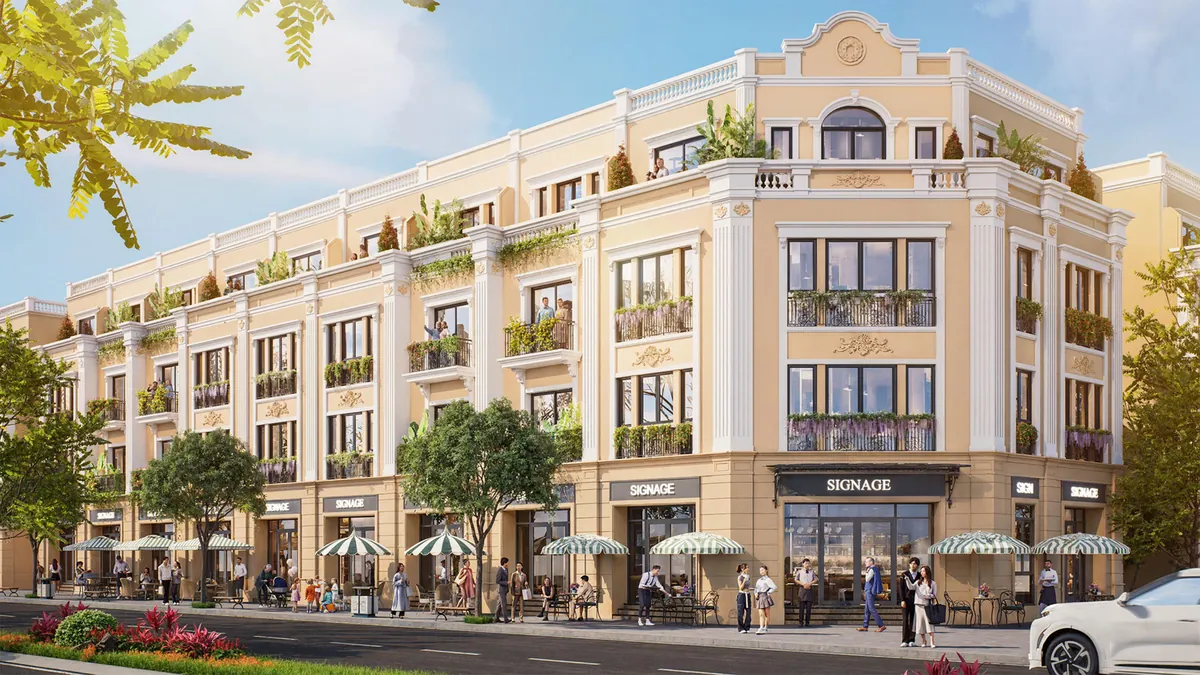 Phối cảnh biệt thự song lập Cổ điển phân khu Vịnh Tiên, Vinhomes Green Paradise