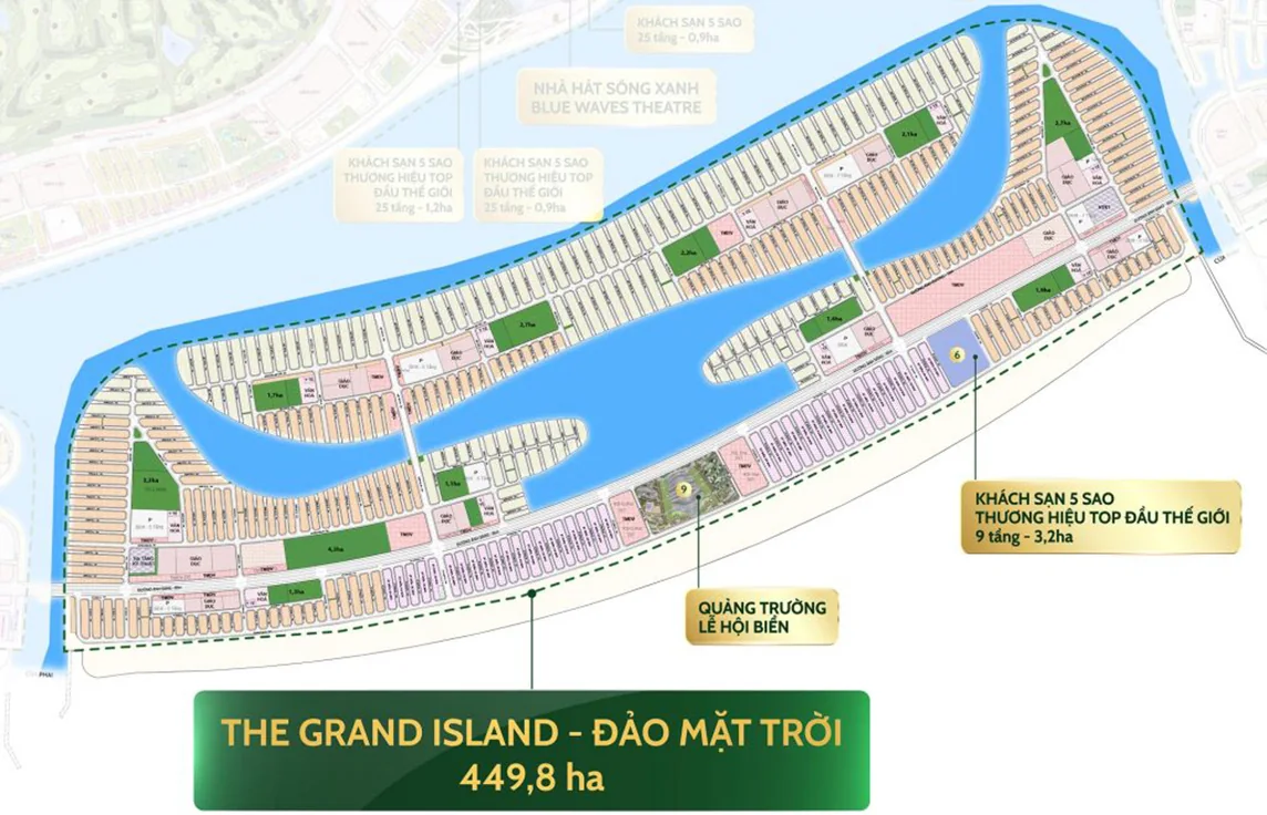Phân khu The Grand Island – Đảo Mặt Trời 449,8 ha tại Vinhomes Green Paradise