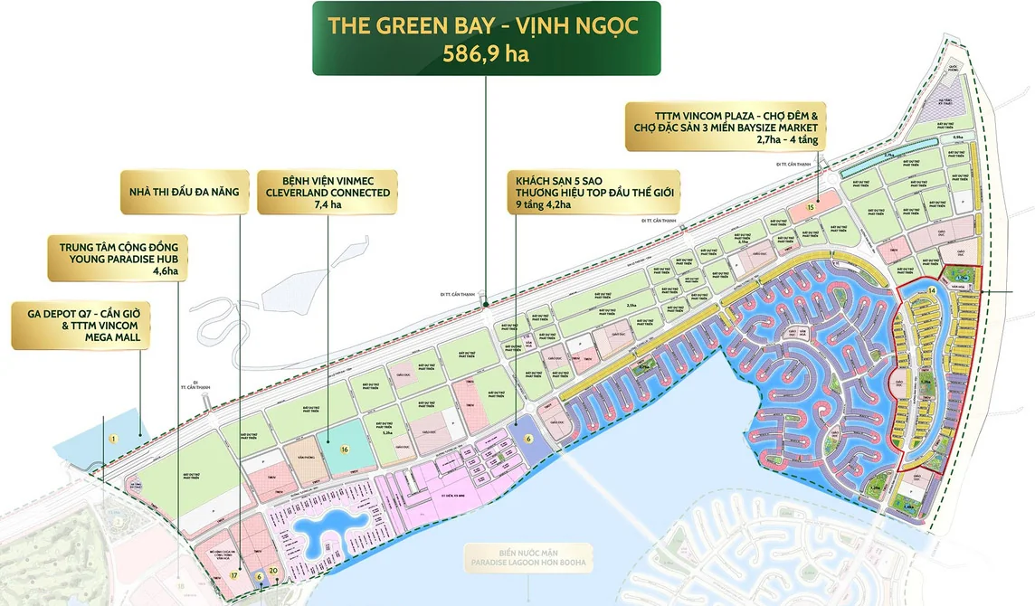 Phân khu The Green Bay – Vịnh Ngọc 586,9 ha tại Vinhomes Green Paradise